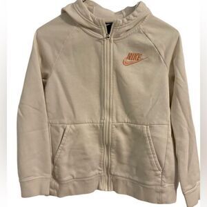 Vintage Nike White Full Zip Hoodie. Size Small.  19” PTP. EUC